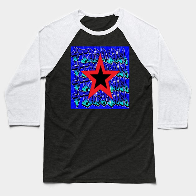 Starman Red Dark Star ziggy Baseball T-Shirt by LowEndGraphics